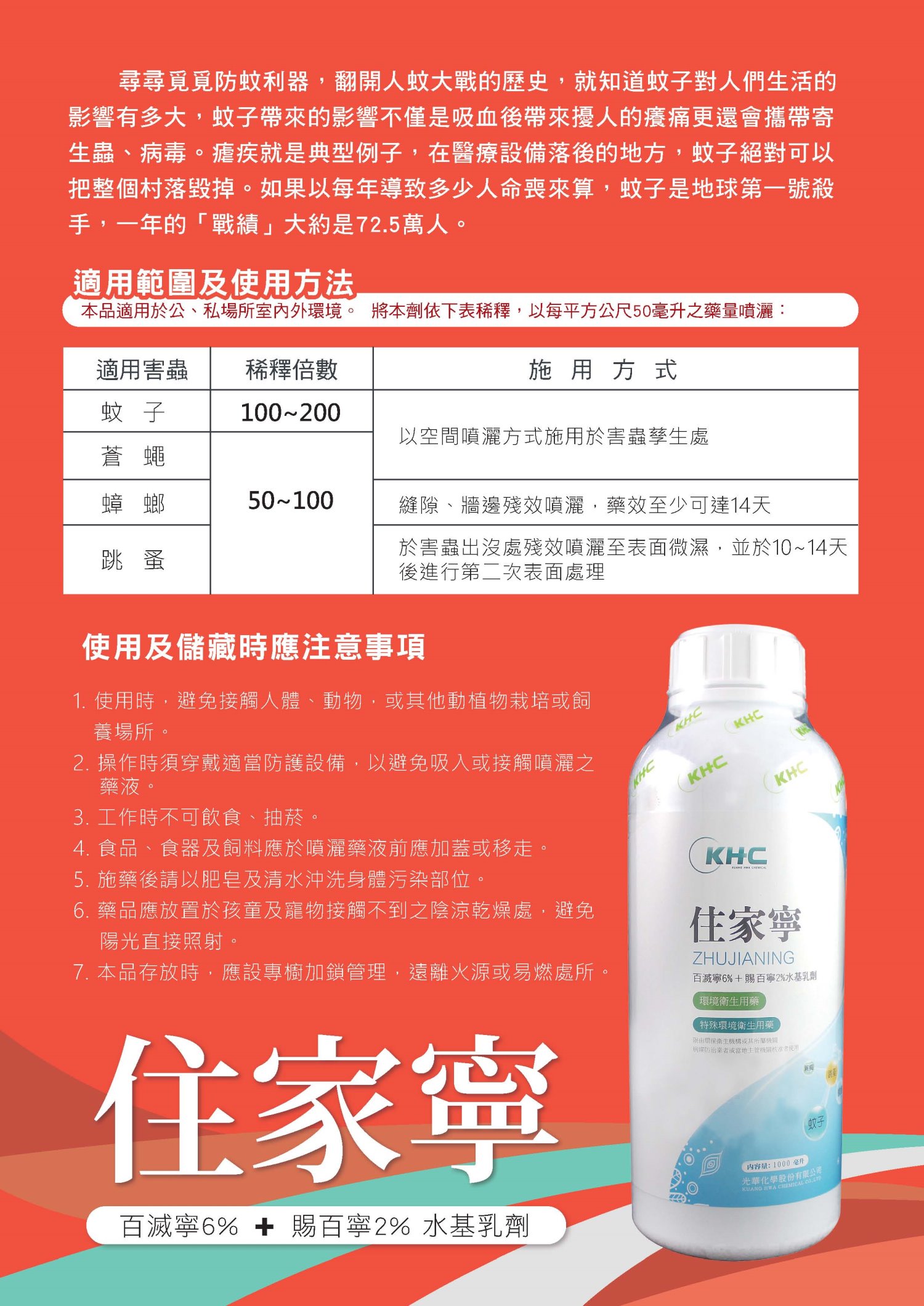住家寧(百滅寧6%+賜百寧2%)水基乳劑